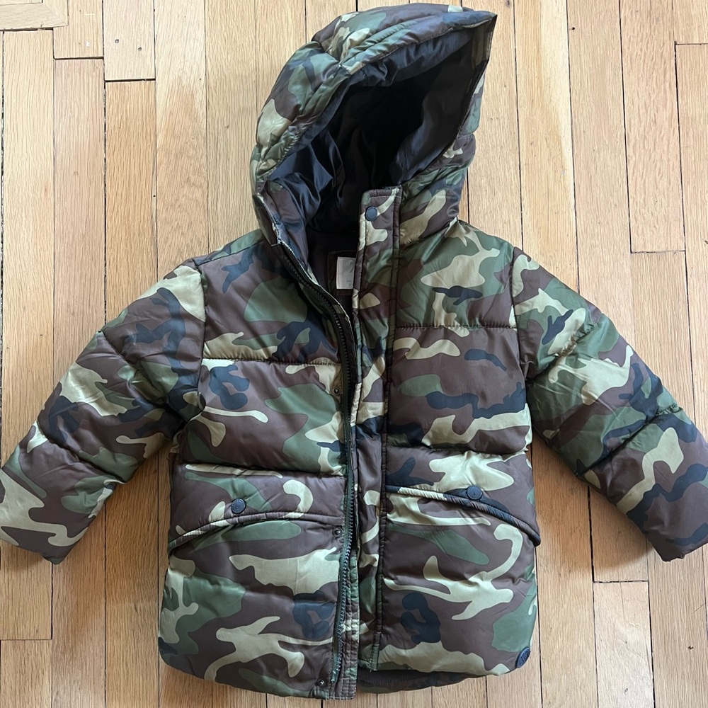Zara Camo Puffer Jacket